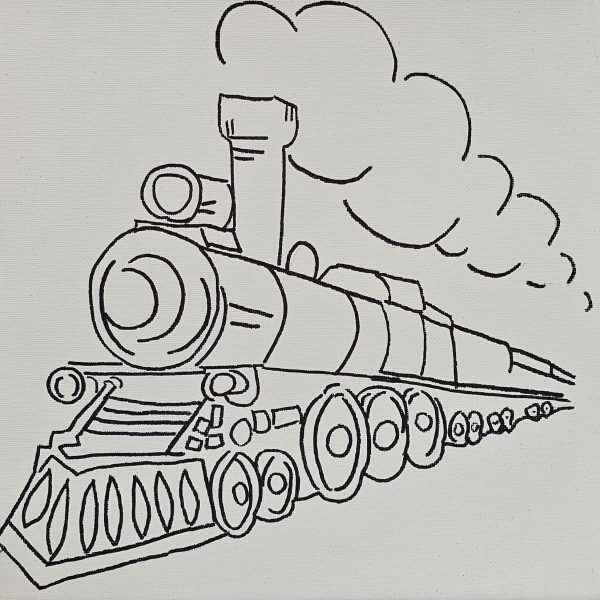 Flat view of modern-style train on tracks