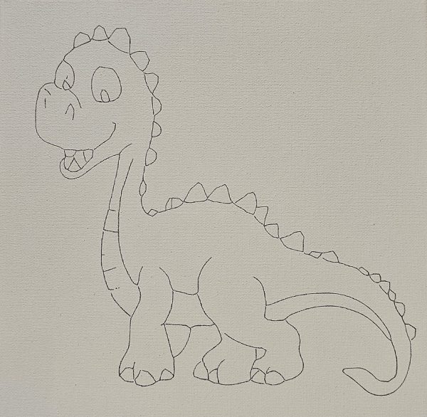 Flat view of baby dinosaur illustration