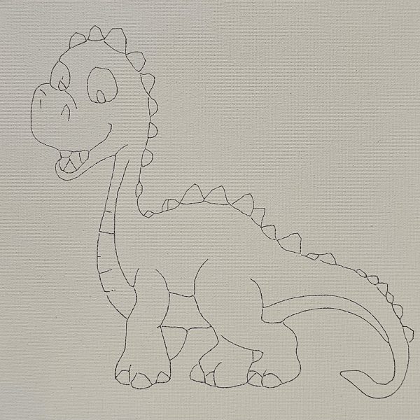 Flat view of baby dinosaur illustration