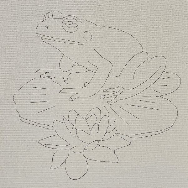 Flat view of frog on lily pad illustration